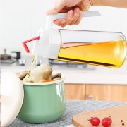 自动翻盖玻璃油壶 630ml--红色